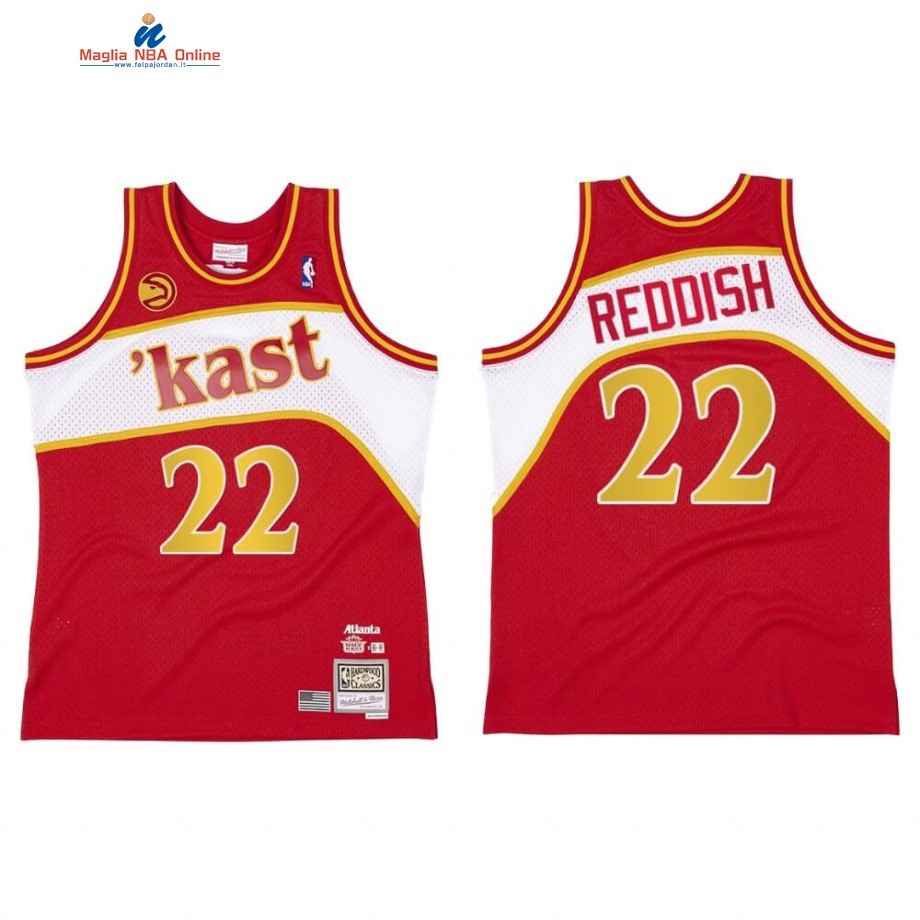 Maglia NBA Atlanta Hawks #22 Cam Reddish BR Remix Kast Rosso Hardwood Classics Acquista