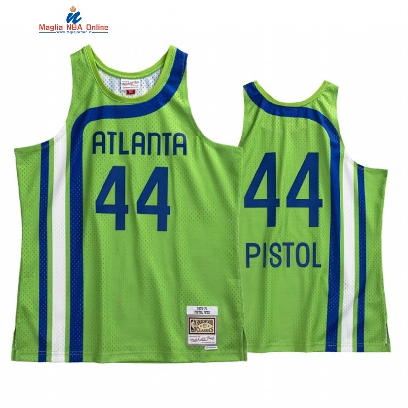 Maglia NBA Atlanta Hawks #44 Pete Maravich Verde Hardwood Classics Acquista