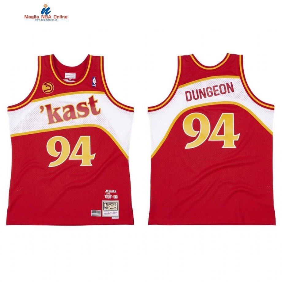 Maglia NBA Atlanta Hawks #94 Dungeon OutKast X BR Remix Rosso Hardwood Classics Acquista