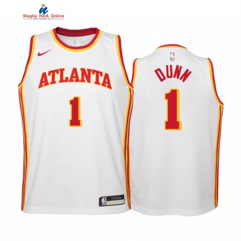 Maglia NBA Bambino Atlanta Hawks #1 Kris Dunn Bianco Association 2020-21 Acquista