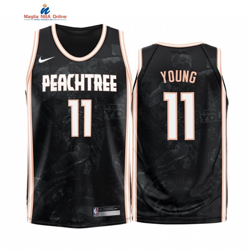 Maglia NBA Bambino Atlanta Hawks #11 Trae Young Nero 2020 Acquista