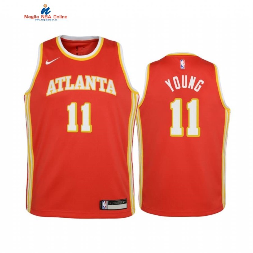 Maglia NBA Bambino Atlanta Hawks #11 Trae Young Rosso Icon 2020-21 Acquista