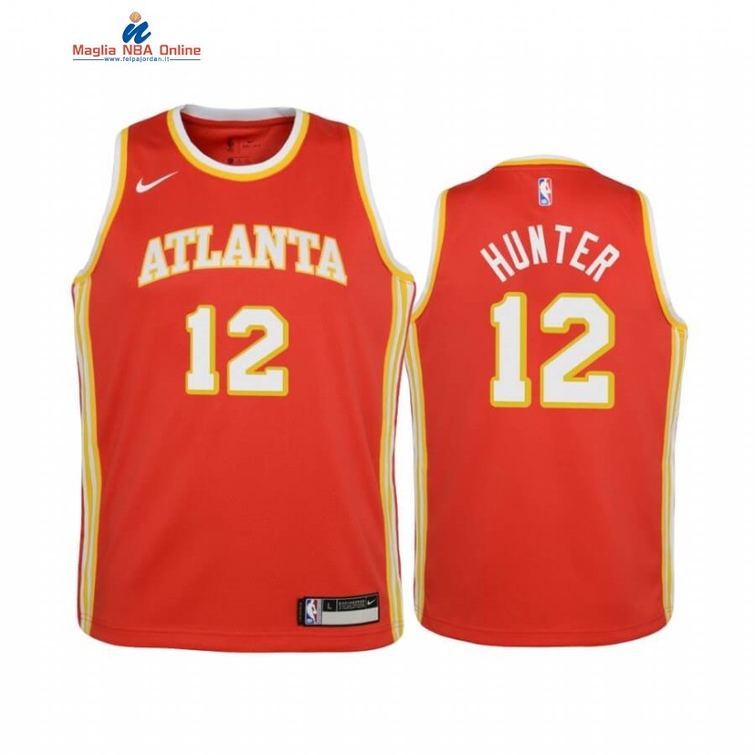 Maglia NBA Bambino Atlanta Hawks #12 De'Andre Hunter Rosso Icon 2020-21 Acquista