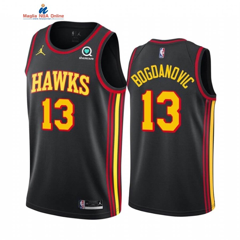 Maglia NBA Bambino Atlanta Hawks #13 Bogdan Bogdanovic Nero Statement 2020-21 Acquista