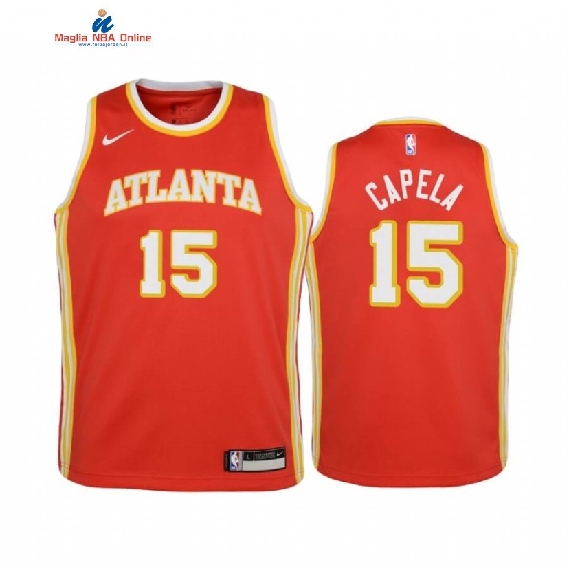 Maglia NBA Bambino Atlanta Hawks #15 Clint Capela Rosso Icon 2020-21 Acquista