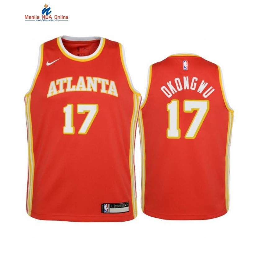 Maglia NBA Bambino Atlanta Hawks #17 Onyeka Okongwu Rosso Icon 2020-21 Acquista