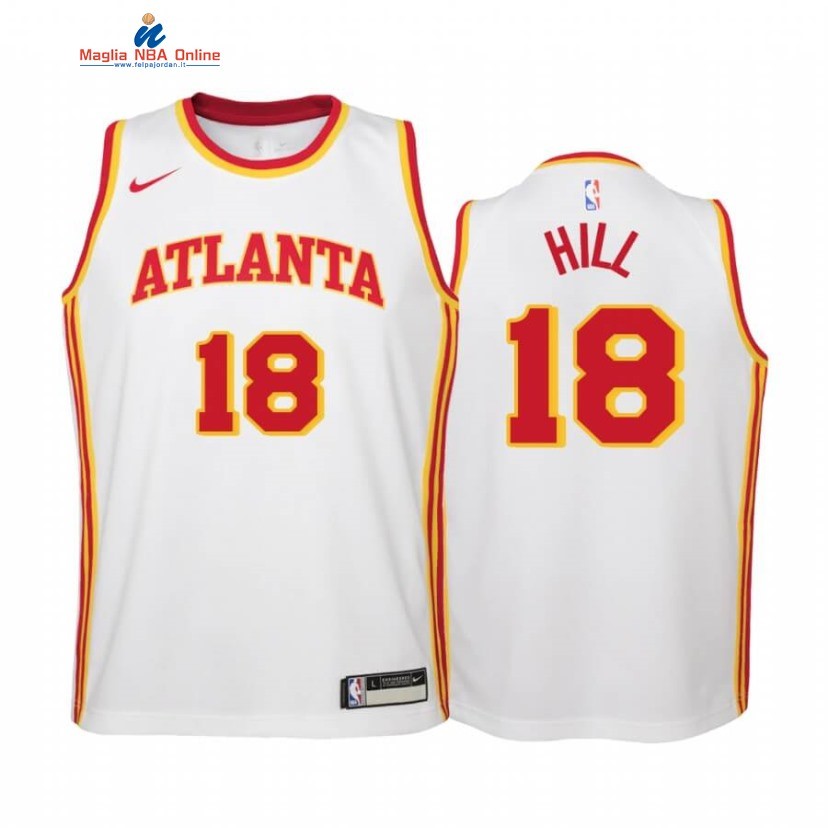 Maglia NBA Bambino Atlanta Hawks #18 Solomon Hill Bianco Association 2020-21 Acquista