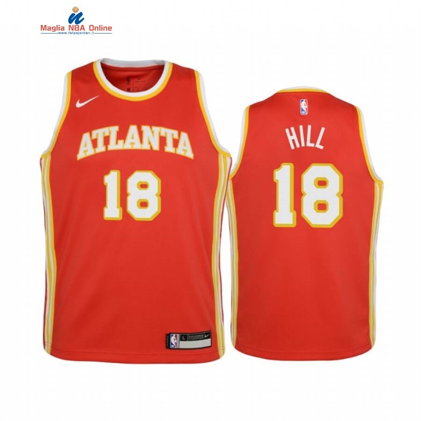 Maglia NBA Bambino Atlanta Hawks #18 Solomon Hill Rosso Icon 2020-21 Acquista