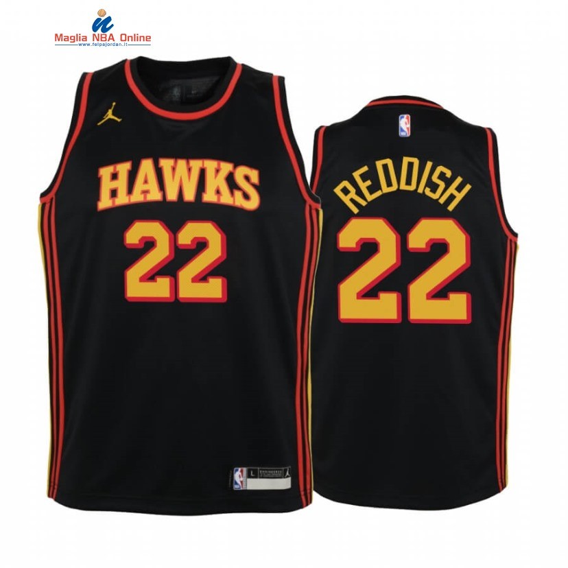 Maglia NBA Bambino Atlanta Hawks #22 Cam Reddish Nero Statement 2020-21 Acquista