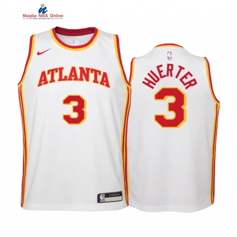 Maglia NBA Bambino Atlanta Hawks #3 Kevin Huerter Bianco Association 2020-21 Acquista