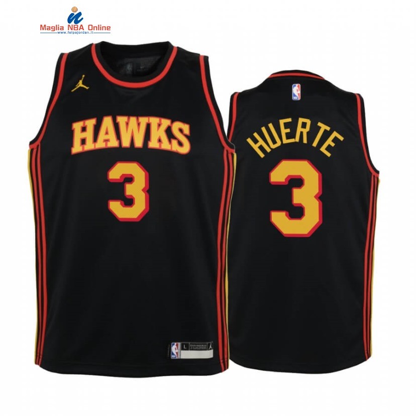 Maglia NBA Bambino Atlanta Hawks #3 Kevin Huerter Nero Statement 2020-21 Acquista