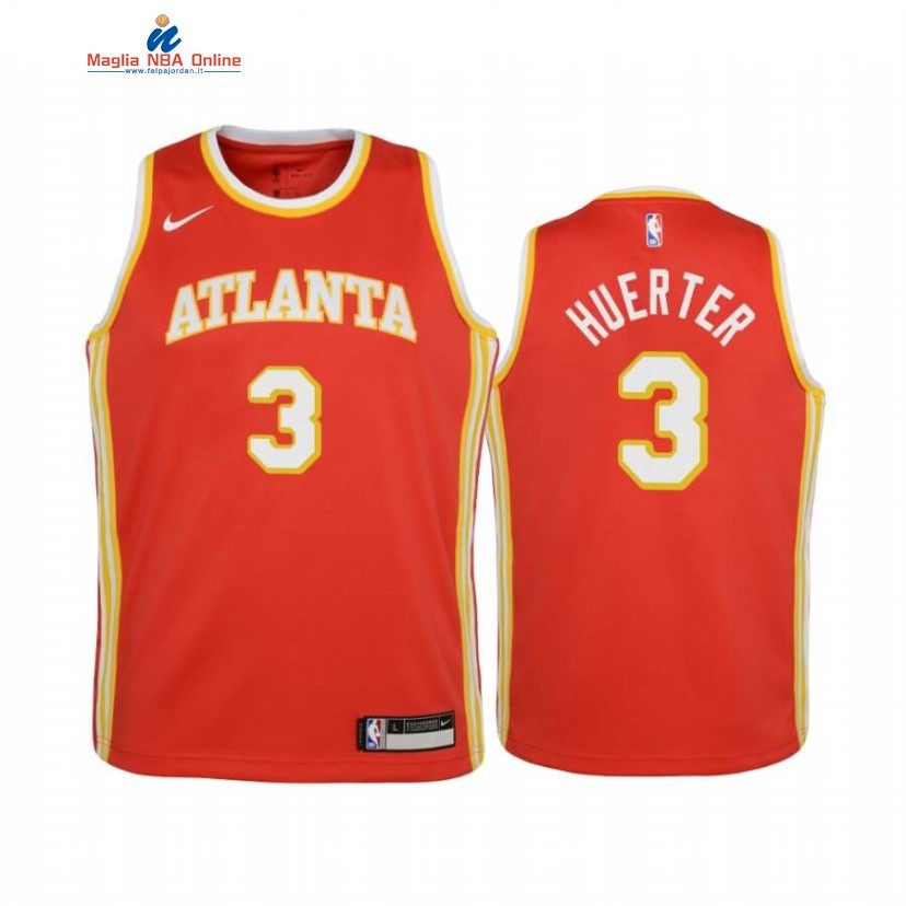 Maglia NBA Bambino Atlanta Hawks #3 Kevin Huerter Rosso Icon 2020-21 Acquista