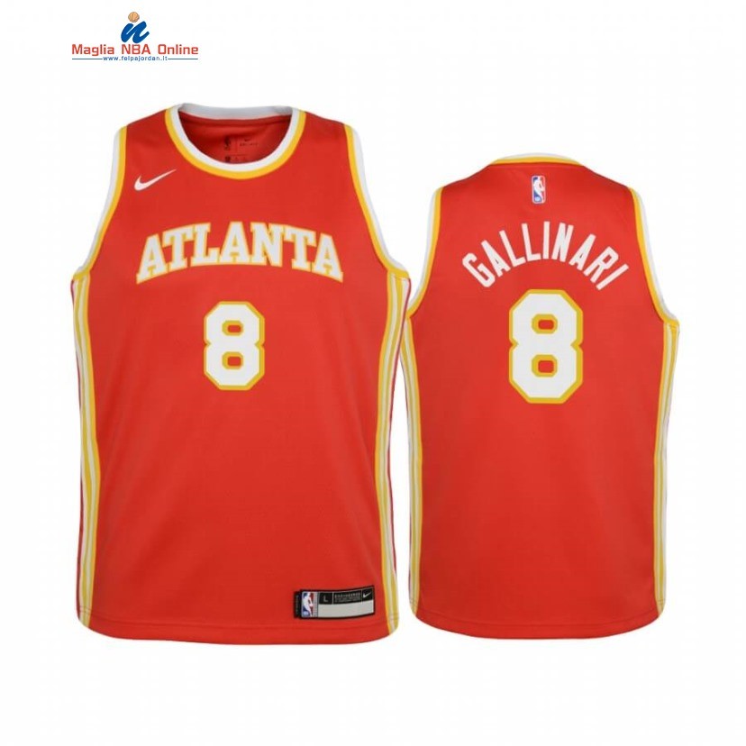 Maglia NBA Bambino Atlanta Hawks #8 Danilo Gallinari Rosso Icon 2020-21 Acquista