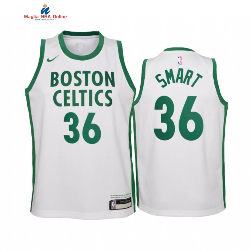 Maglia NBA Bambino Boston Celtics #36 Marcus Smart Bianco Città 2020-21 Acquista