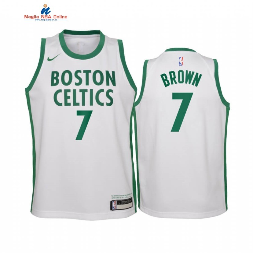 Maglia NBA Bambino Boston Celtics #7 Jaylen Brown Bianco Città 2020-21 Acquista