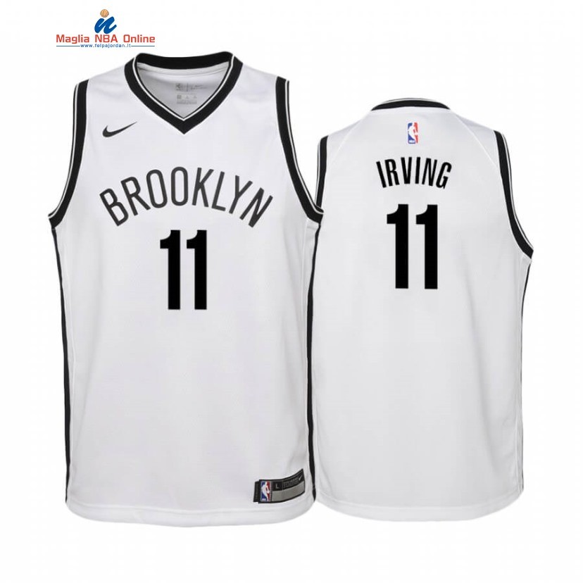 Maglia NBA Bambino Brooklyn Nets #11 Kyrie Irving Bianco Association 2019-20 Acquista