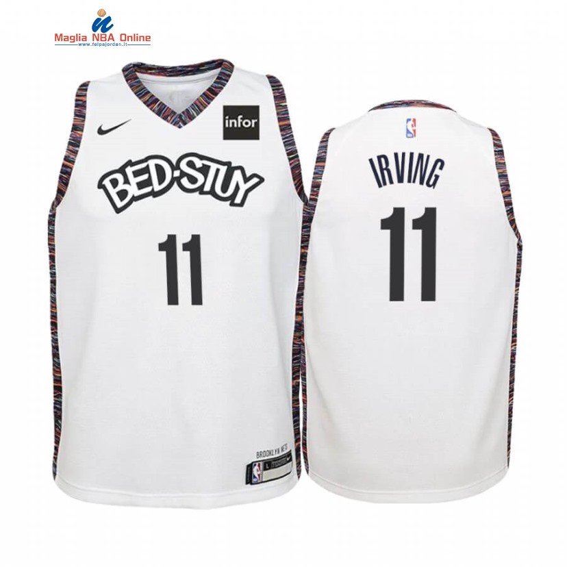 Maglia NBA Bambino Brooklyn Nets #11 Kyrie Irving Bianco Città 2019-20 Acquista