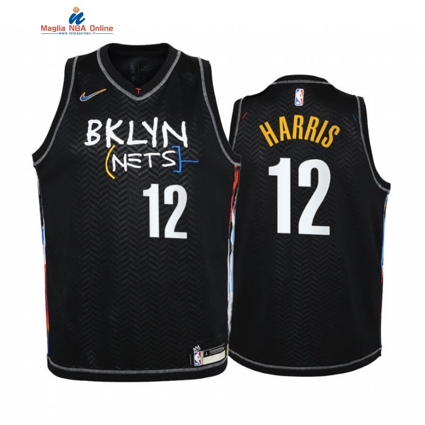 Maglia NBA Bambino Brooklyn Nets #12 Joe Harris Nero Città 2020-21 Acquista