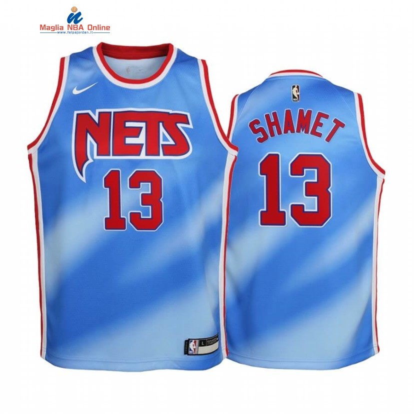 Maglia NBA Bambino Brooklyn Nets #13 Landry Shamet Blu Hardwood Classics 2020-21 Acquista