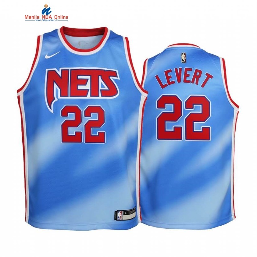 Maglia NBA Bambino Brooklyn Nets #22 Caris LeVert Blu Hardwood Classics 2020-21 Acquista