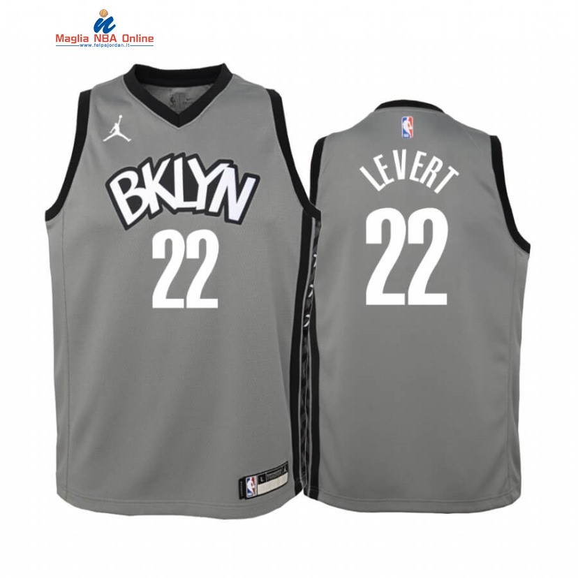 Maglia NBA Bambino Brooklyn Nets #22 Caris LeVert Grigio Statement 2019-20 Acquista