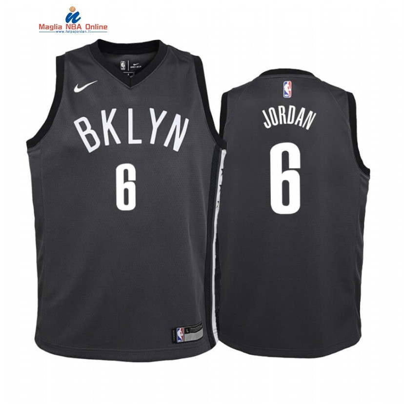 Maglia NBA Bambino Brooklyn Nets #6 DeAndre Jordan Nero Statement 2019-20 Acquista