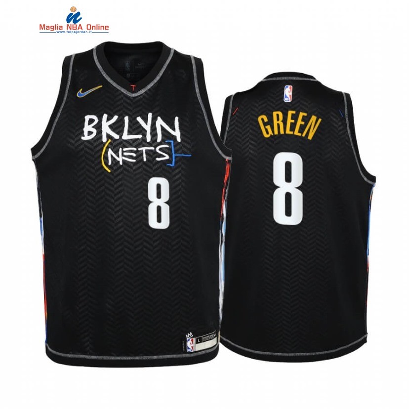 Maglia NBA Bambino Brooklyn Nets #8 Jeff Green Nero Città 2020-21 Acquista