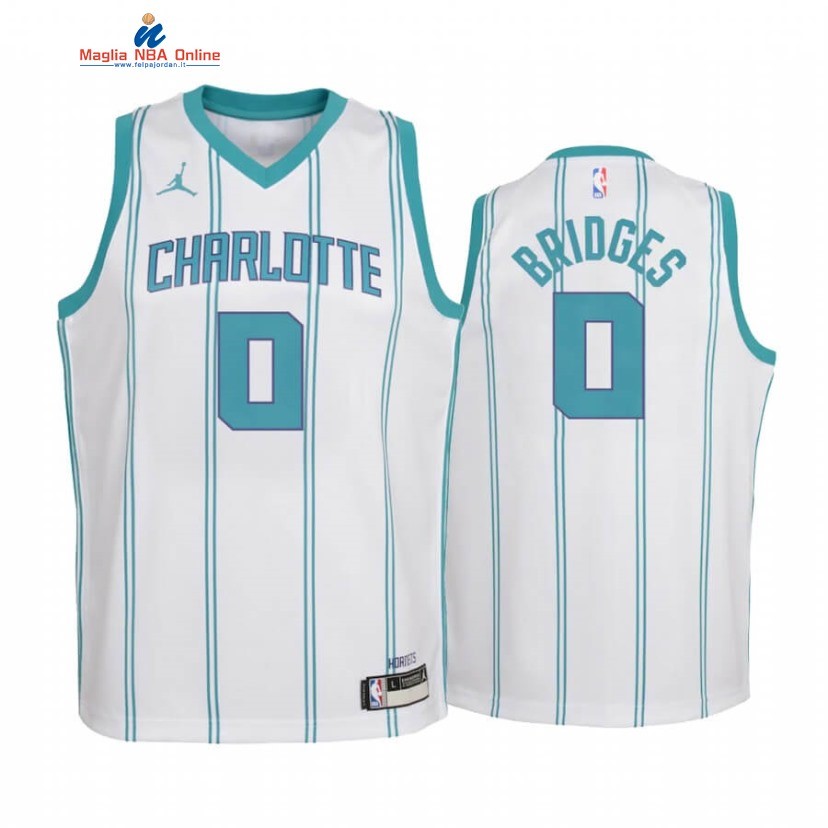 Maglia NBA Bambino Charlotte Hornets #0 Miles Bridges Bianco Association 2020-21 Acquista