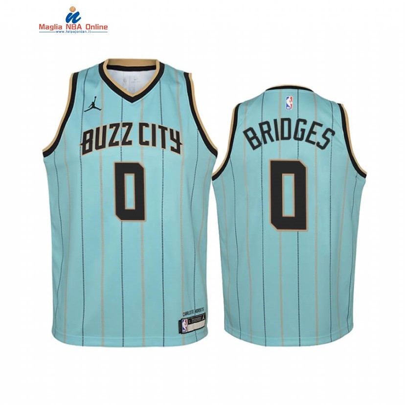 Maglia NBA Bambino Charlotte Hornets #0 Miles Bridges Verde Città 2020-21 Acquista