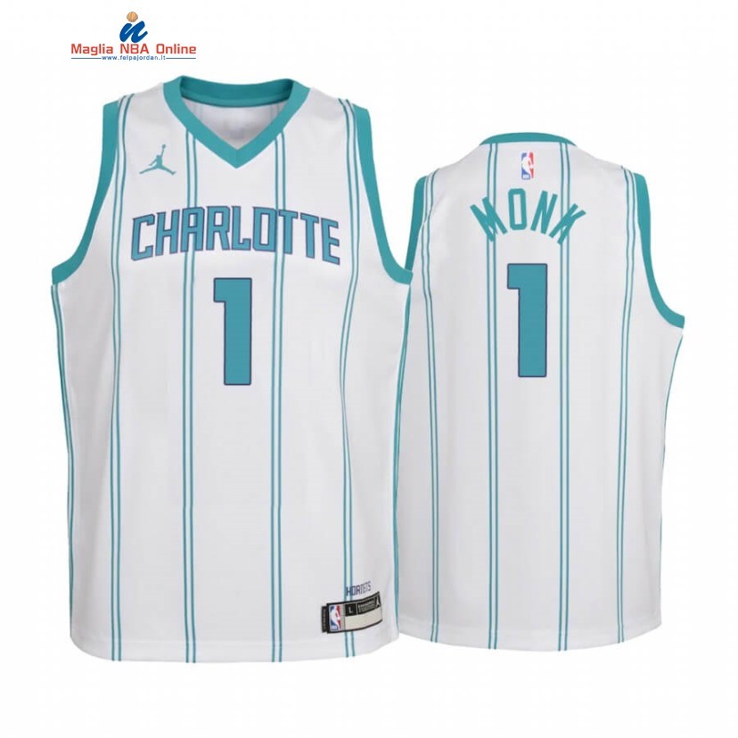 Maglia NBA Bambino Charlotte Hornets #1 Malik Monk Bianco Association 2020-21 Acquista