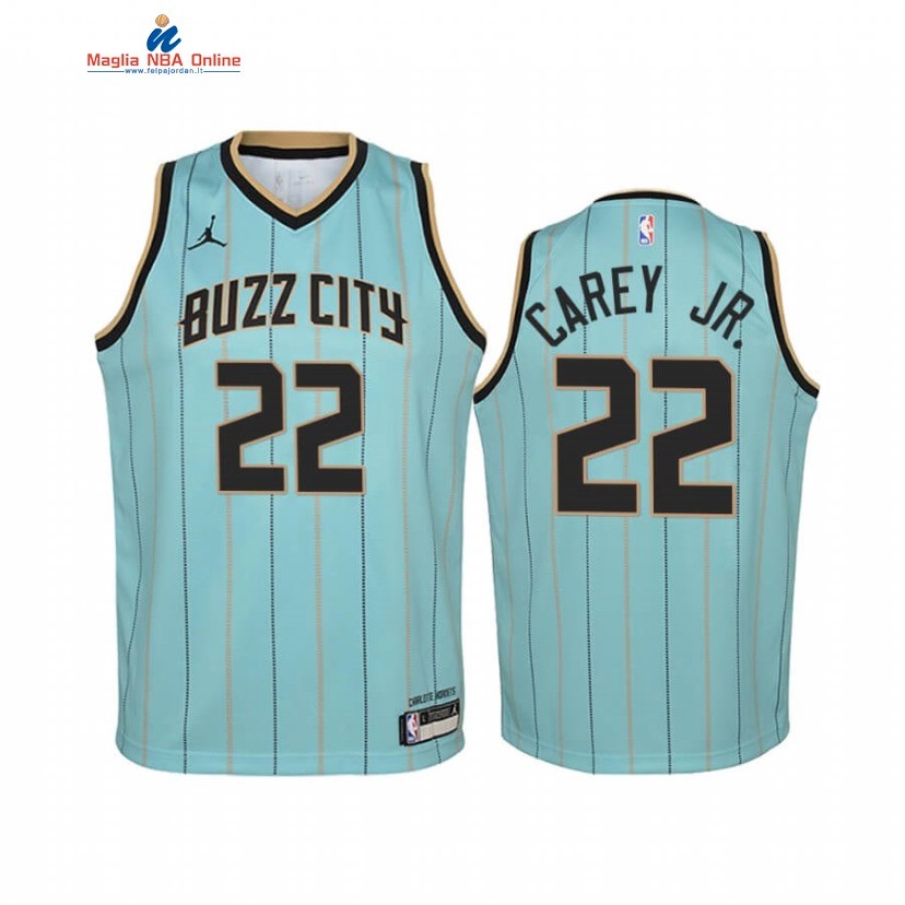 Maglia NBA Bambino Charlotte Hornets #22 Vernon Carey Jr. Verde Città 2020-21 Acquista