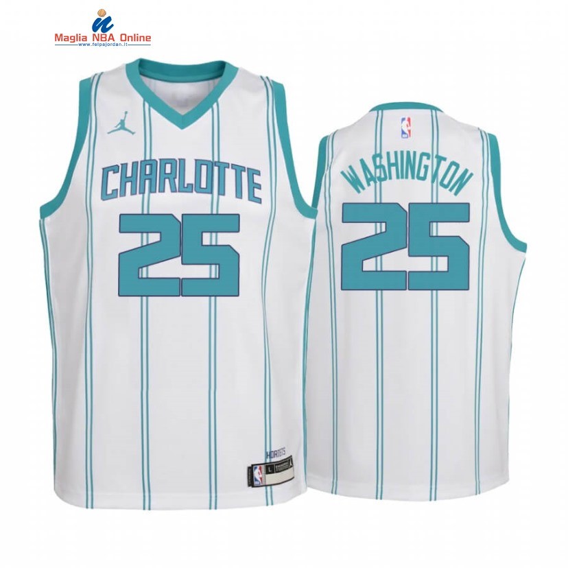 Maglia NBA Bambino Charlotte Hornets #25 P.J. Washington Bianco Association 2020-21 Acquista