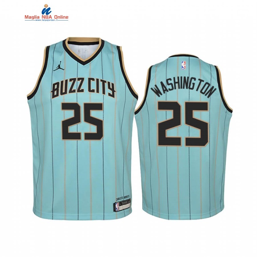 Maglia NBA Bambino Charlotte Hornets #25 P.J. Washington Verde Città 2020-21 Acquista