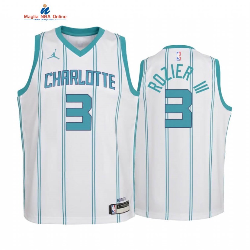 Maglia NBA Bambino Charlotte Hornets #3 Terry Rozier III Bianco Association 2020-21 Acquista