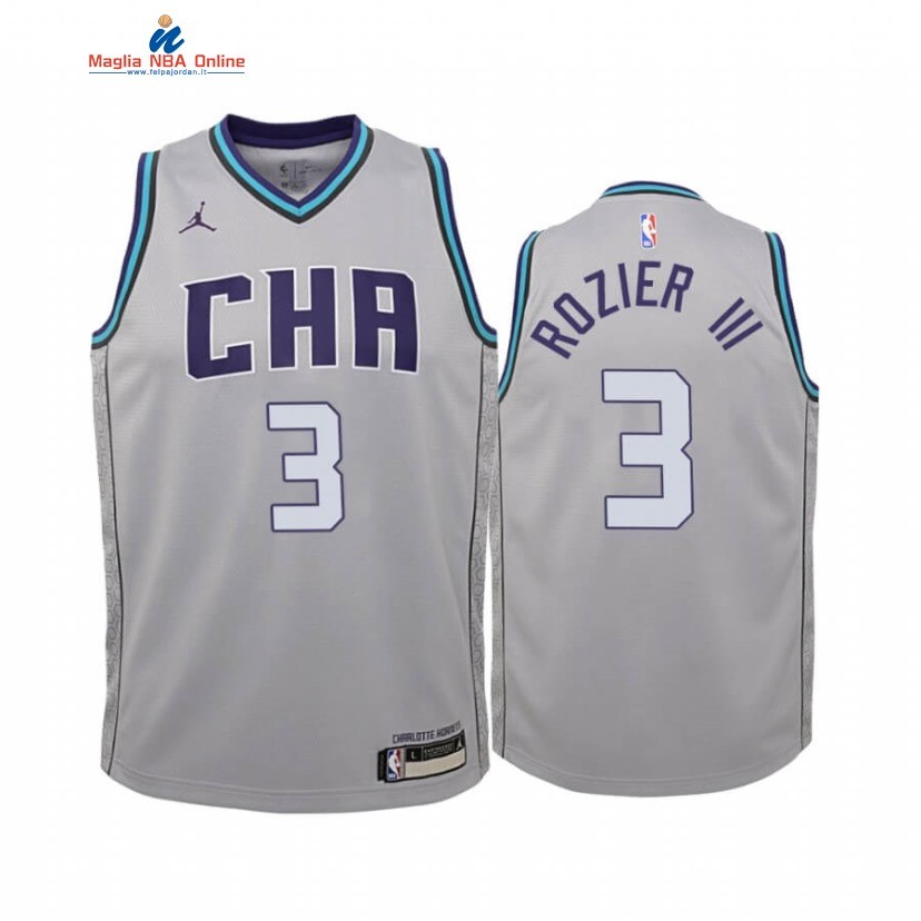 Maglia NBA Bambino Charlotte Hornets #3 Terry Rozier III Grigio Città 2019-20 Acquista