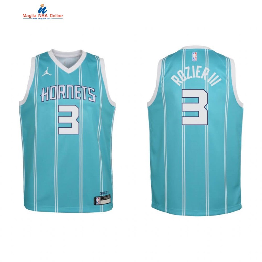 Maglia NBA Bambino Charlotte Hornets #3 Terry Rozier III Teal Icon 2019 Acquista
