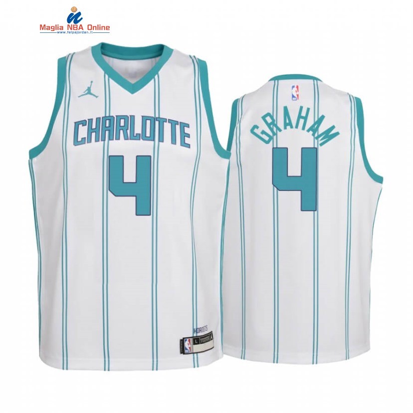 Maglia NBA Bambino Charlotte Hornets #4 Devonte' Graham Bianco Association 2020-21 Acquista