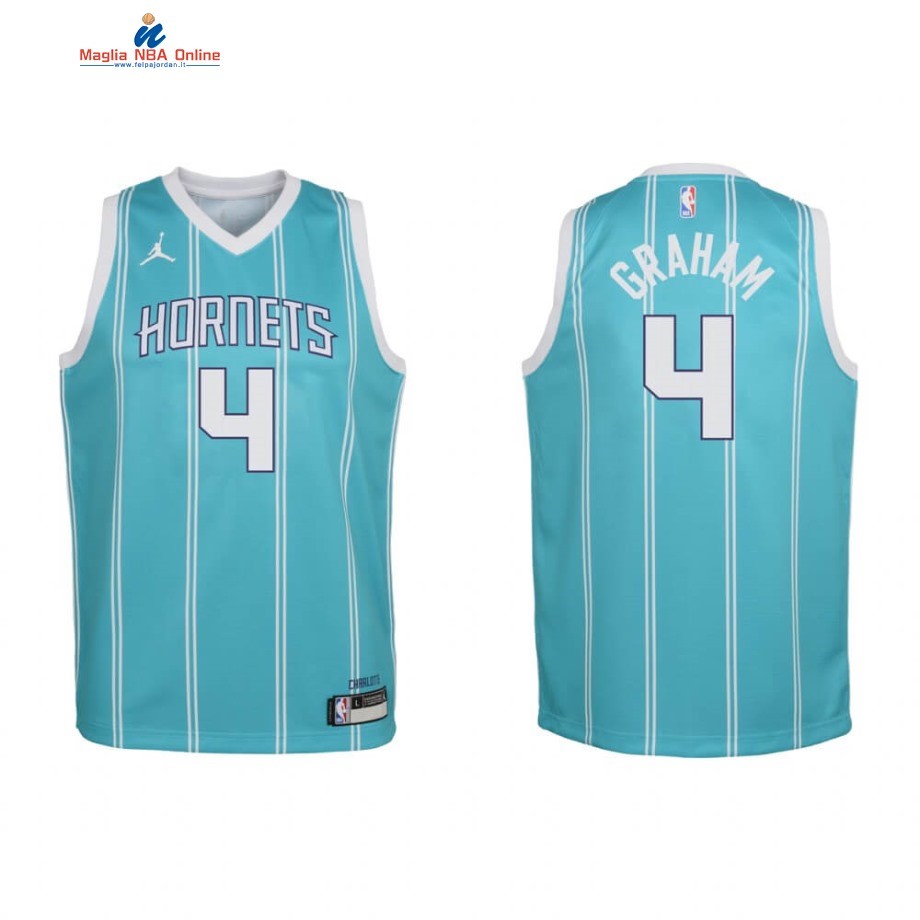 Maglia NBA Bambino Charlotte Hornets #4 Devonte' Graham Teal Icon 2019 Acquista
