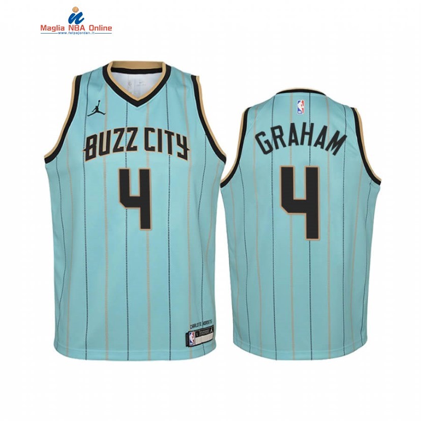 Maglia NBA Bambino Charlotte Hornets #4 Devonte' Graham Verde Città 2020-21 Acquista