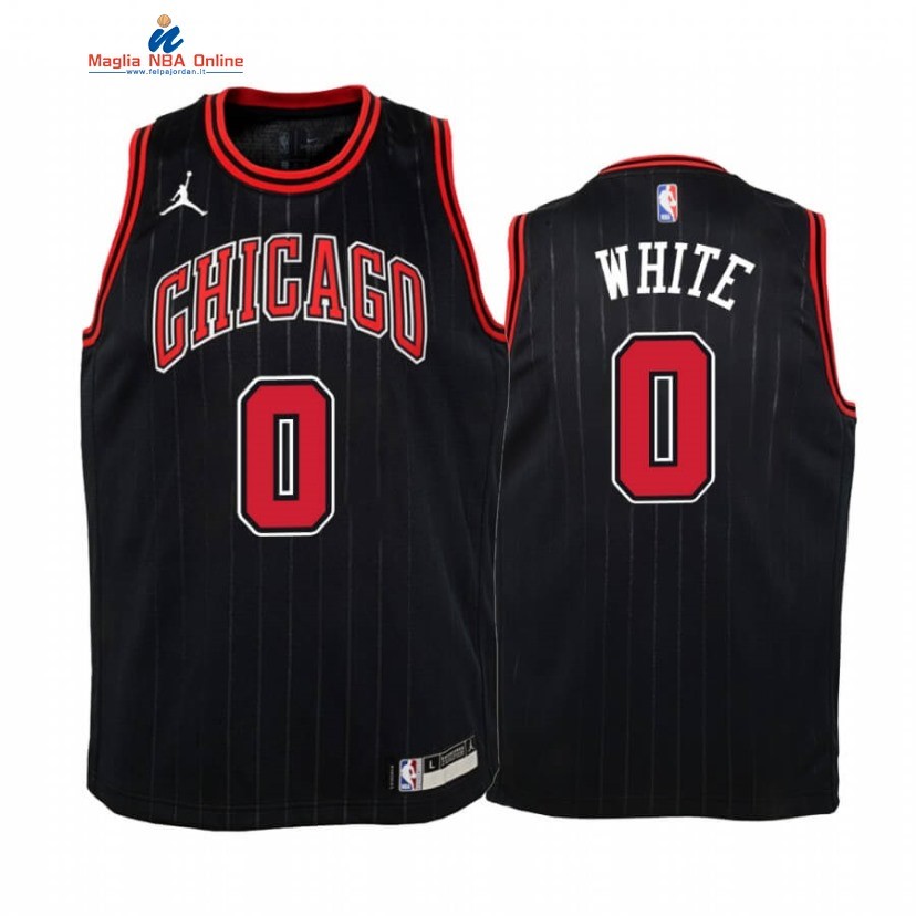 Maglia NBA Bambino Chicago Bulls #0 Coby White Nero Statement 2019-20 Acquista