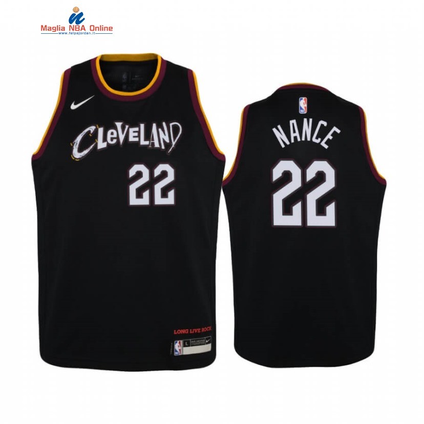 Maglia NBA Bambino Cleveland Cavaliers #22 Larry Nance Nero Città 2020-21 Acquista