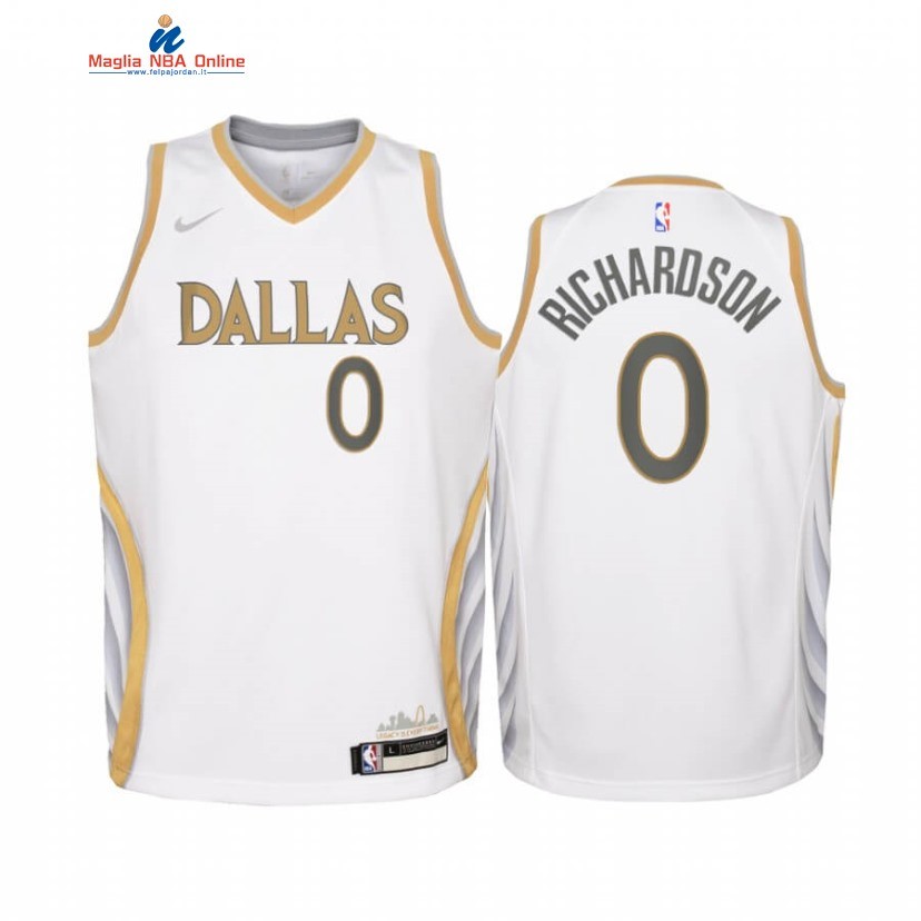 Maglia NBA Bambino Dallas Mavericks #0 Josh Richardson Bianco Città 2020-21 Acquista