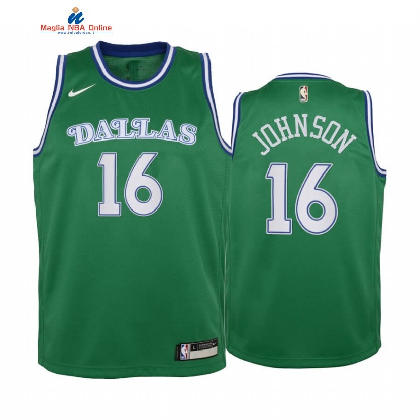 Maglia NBA Bambino Dallas Mavericks #16 James Johnson Verde Città 2020-21 Acquista