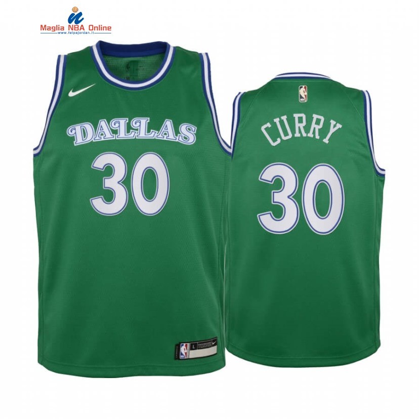 Maglia NBA Bambino Dallas Mavericks #30 Seth Curry Verde Città 2020-21 Acquista
