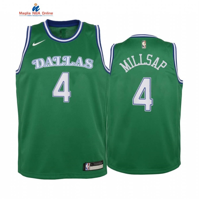 Maglia NBA Bambino Dallas Mavericks #4 Paul Millsap Verde Città 2020-21 Acquista