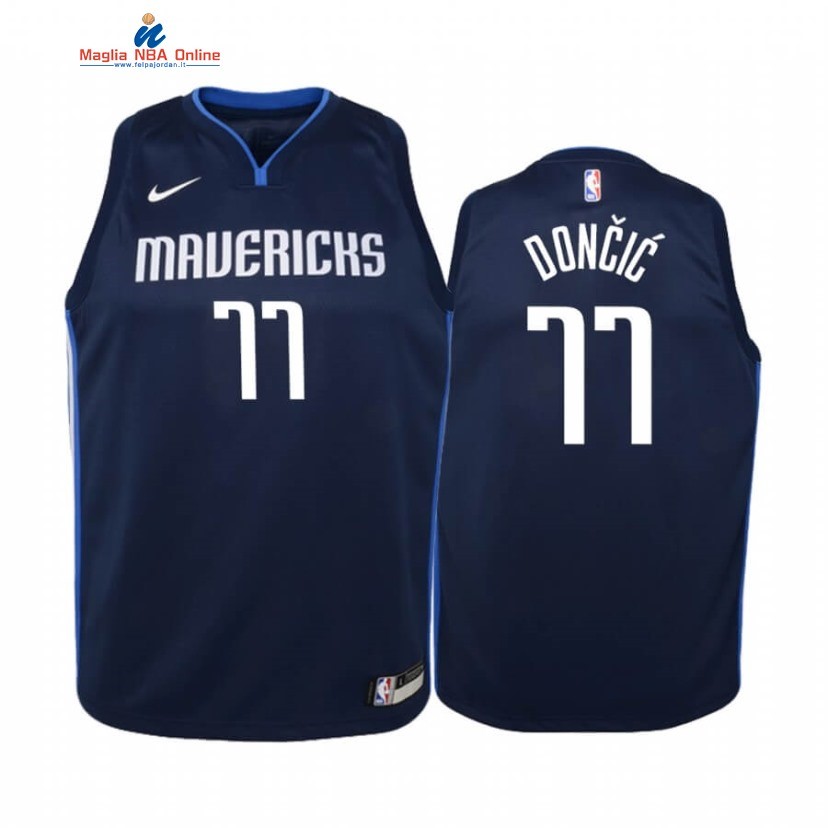 Maglia NBA Bambino Dallas Mavericks #77 Luka Doncic Marino 2020-21 Acquista