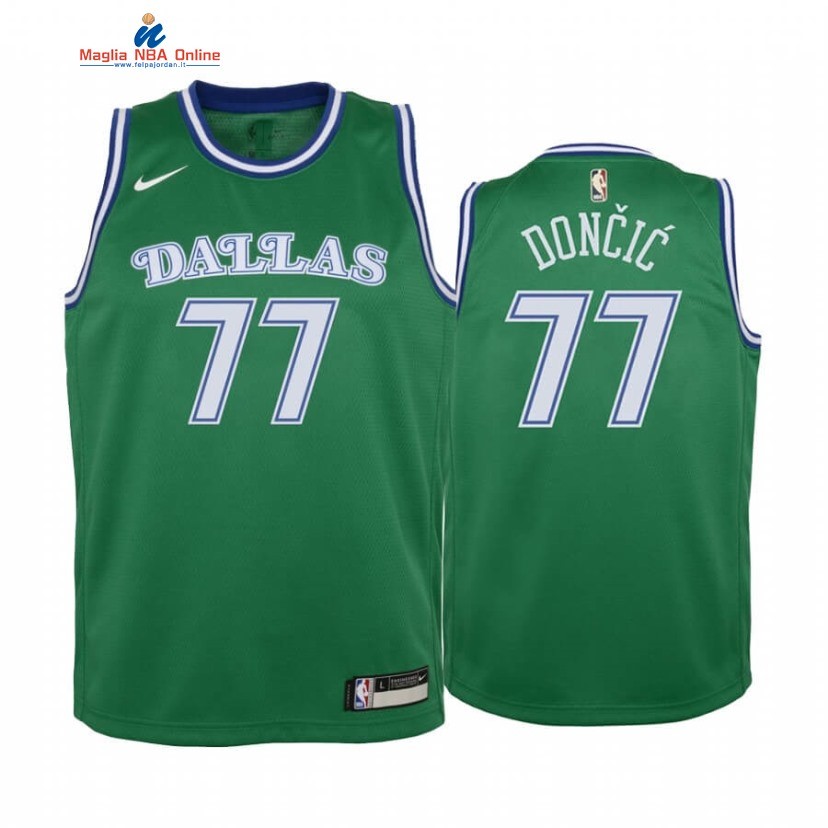 Maglia NBA Bambino Dallas Mavericks #77 Luka Doncic Verde Città 2020-21 Acquista