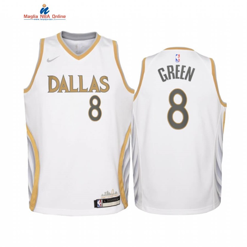 Maglia NBA Bambino Dallas Mavericks #8 Josh Green Bianco Città 2020-21 Acquista