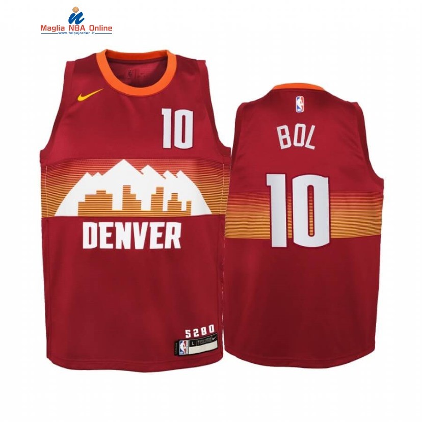 Maglia NBA Bambino Denve Nuggets #10 Bol Bol Rosso Città 2020-21 Acquista