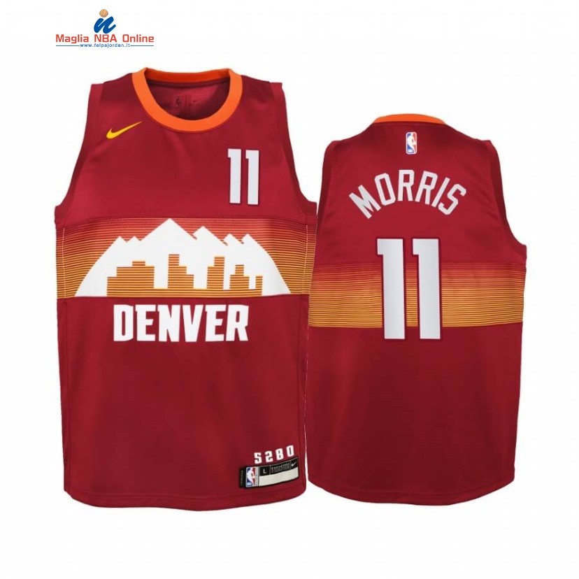 Maglia NBA Bambino Denve Nuggets #11 Monte Morris Rosso Città 2020-21 Acquista